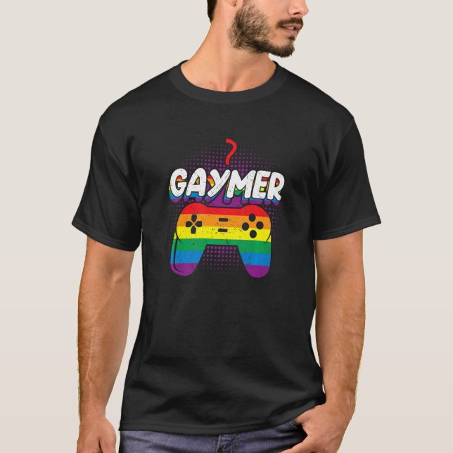 Gaymer Gay Pride Flag Lgbt Gamer Lgbtq Gaming Game T-Shirt (Front)