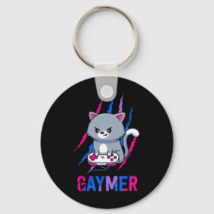 Gaymer Geek Pride Lgbt Video Game Lovers Gift Cat Key Ring