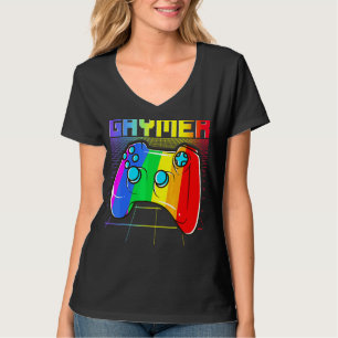 Gaymer Lgbt Pride Gay 80s Gamer Rainbow Controlle T-Shirt