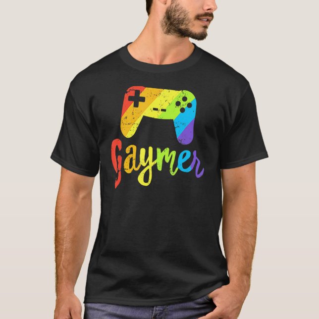 Gaymer  Lgbt Pride Gay Gamer Rainbow Controller Ga T-Shirt (Front)
