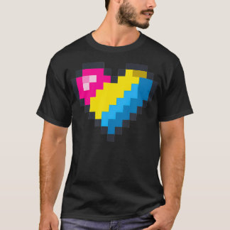 Gaymer LGBT Retro Pride  Panseual Gamer Piel Heart T-Shirt
