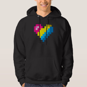Gaymer Lgbt Retro Pride  Pansexual Gamer Pixel Hea Hoodie
