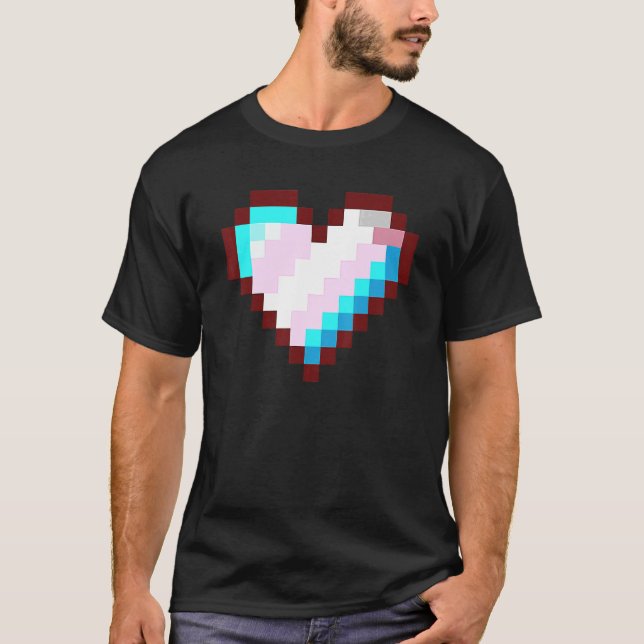 Gaymer Lgbt Retro Pride  Transgender Gamer Pixel H T-Shirt (Front)