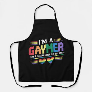 Gaymer Like A Regular Gamer But Way Gayer Gamer Apron