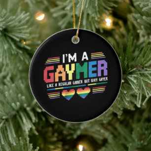 Gaymer Like A Regular Gamer But Way Gayer Gamer Ceramic Tree Decoration
