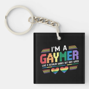 Gaymer Like A Regular Gamer But Way Gayer Gamer Key Ring