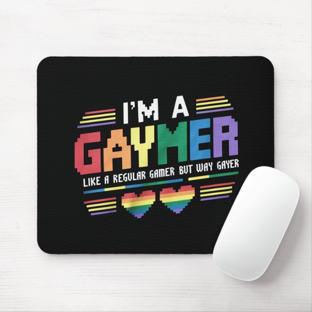 Gaymer Like A Regular Gamer But Way Gayer Gamer Mouse Mat (With Mouse)