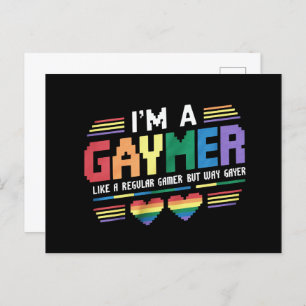 Gaymer Like A Regular Gamer But Way Gayer Gamer Postcard