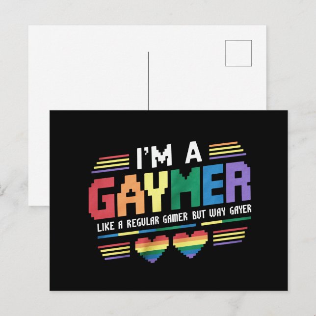 Gaymer Like A Regular Gamer But Way Gayer Gamer Postcard (Front/Back)