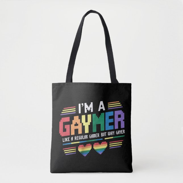 Gaymer Like A Regular Gamer But Way Gayer Gamer Tote Bag (Front)