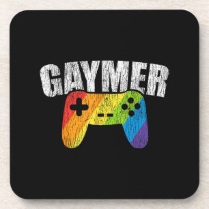 Gaymer Rainbow Flag Gaming Lesbian Gay Bisexual LG Coaster