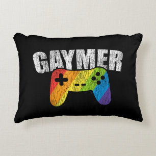 Gaymer Rainbow Flag Gaming Lesbian Gay Bisexual LG Decorative Cushion