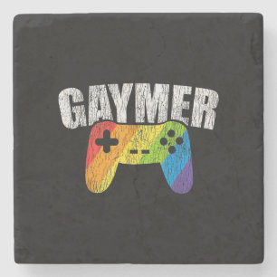 Gaymer Rainbow Flag Gaming Lesbian Gay Bisexual LG Stone Coaster