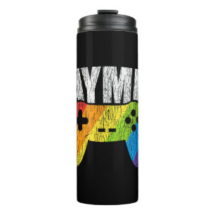 Gaymer Rainbow Flag Gaming Lesbian Gay Bisexual LG Thermal Tumbler