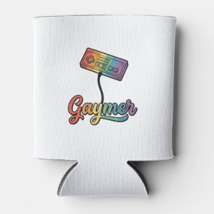 Gaymer Rainbow Gamer Vector Shirt Design_1 Can Cooler