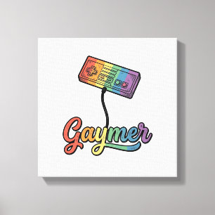 Gaymer Rainbow Gamer Vector Shirt Design_1 Canvas Print