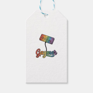 Gaymer Rainbow Gamer Vector Shirt Design_1 Gift Tags