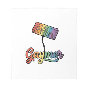 Gaymer Rainbow Gamer Vector Shirt Design_1 Notepad