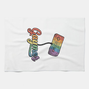 Gaymer Rainbow Gamer Vector Shirt Design_1 Tea Towel