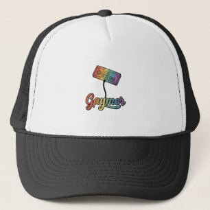Gaymer Rainbow Gamer Vector Shirt Design_1 Trucker Hat