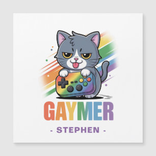Gaymer - Rainbow Gaming Cat with Console   LGBTQ 2