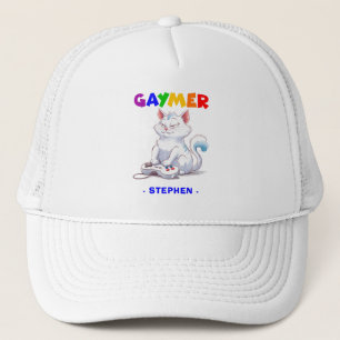 Gaymer - Rainbow Gaming Cat with Console LGBTQ Trucker Hat