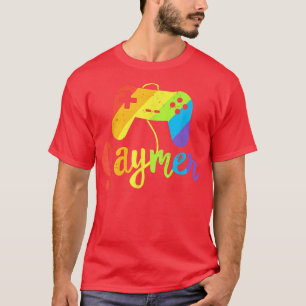 Gaymer Rainbow Gay Pride Gamer LGBT Parade March L T-Shirt