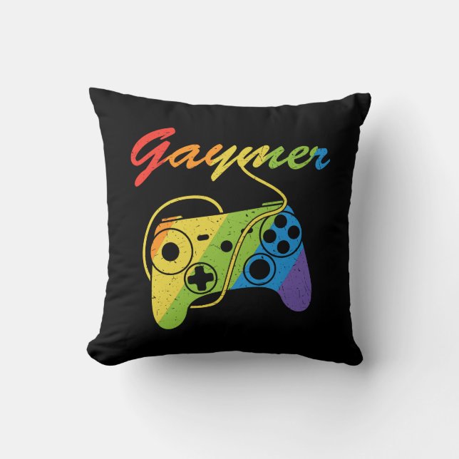 Gaymer | Rainbow Video Game Controller | Gaming Cushion (Front)