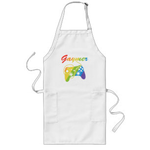 Gaymer   Rainbow Video Game Controller   Gaming Long Apron