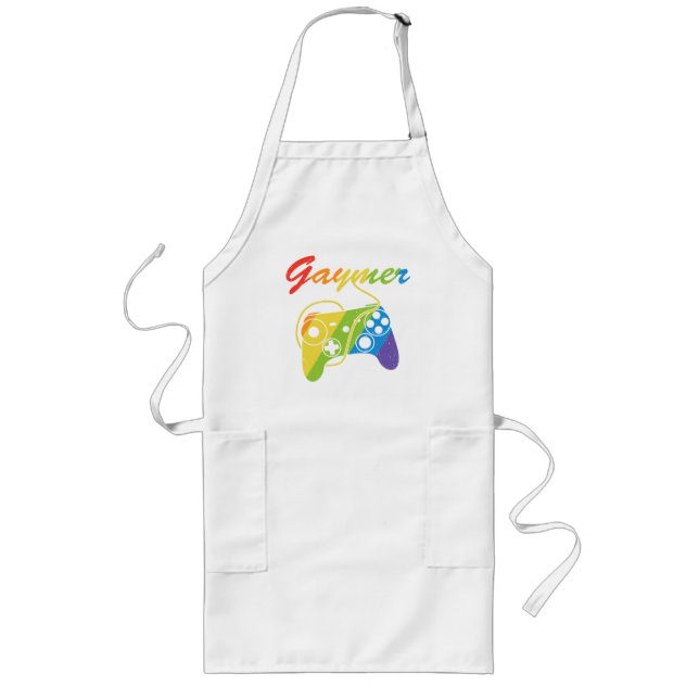 Gaymer | Rainbow Video Game Controller | Gaming Long Apron (Front)