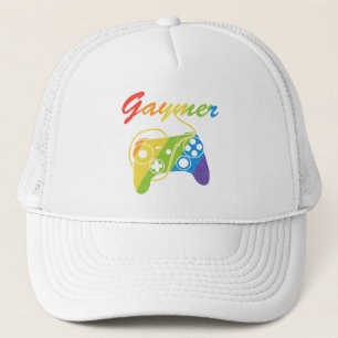 Gaymer   Rainbow Video Game Controller   Gaming Trucker Hat
