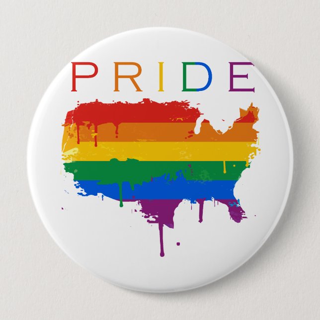 Gaymerican Pride 10 Cm Round Badge (Front)