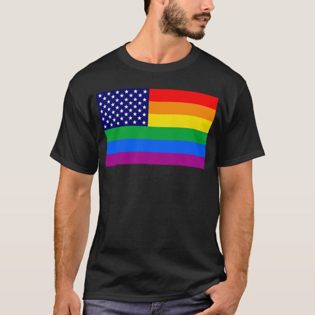 Gaymerican Pride Flag T-Shirt (Front)