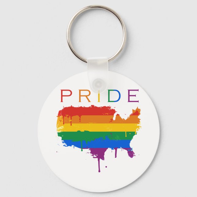 Gaymerican Pride Key Ring (Front)