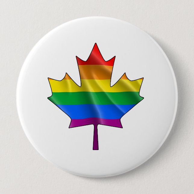 GAYNADIAN MAPLE LEAF 10 CM ROUND BADGE (Front)