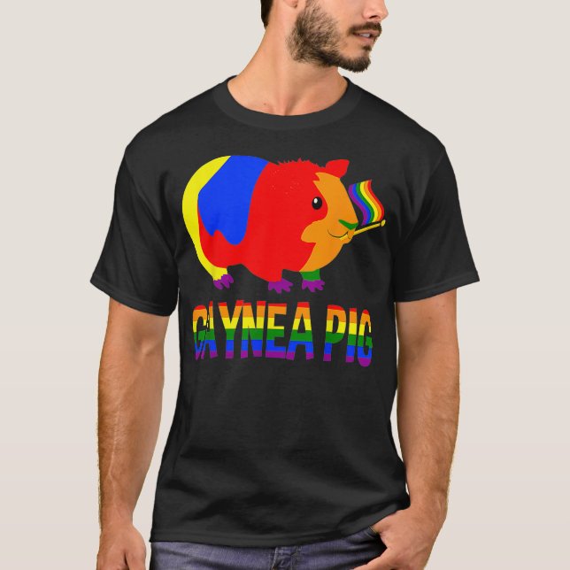 Gaynea Pig Gay Guinea Pig Pride LGBT Matching Gay  T-Shirt (Front)