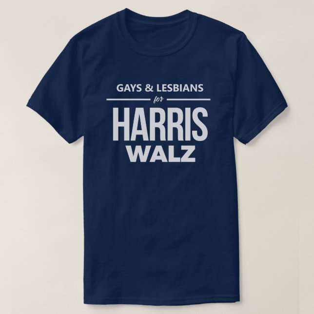 Gays and Lesbians for Harris Walz T-Shirt (Design Front)