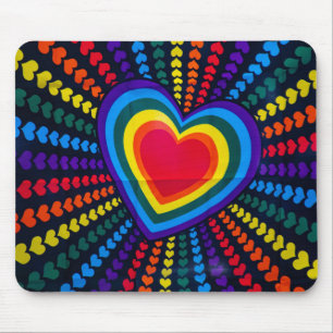 Gays Colors Heart Rainbow Pattern Different LGBTQ Mouse Mat