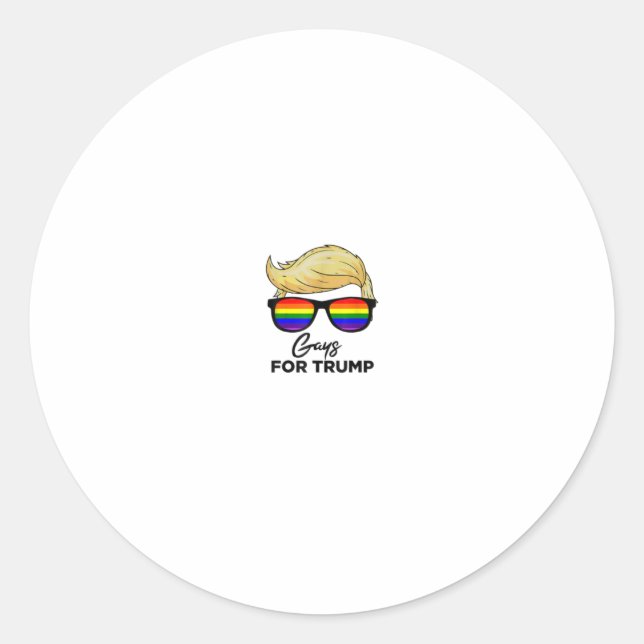 Gays For Trump 2020 Election LGBT Pride Dona Classic Round Sticker (Front)