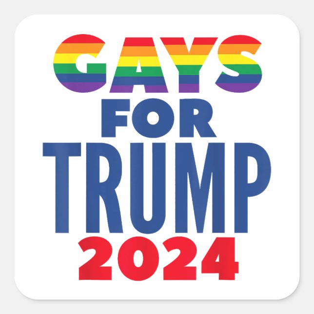 Gays For Trump 2024 Election Square Sticker (Front)