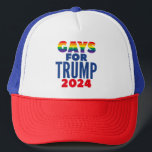 Gays For Trump 2024 Election Trucker Hat<br><div class="desc">Gays For Trump 2024 Election</div>