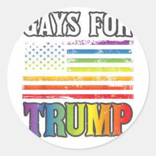 Gays For Trump LGBT Pride Gay Rainbow Flag Vote Re Classic Round Sticker