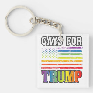 Gays For Trump LGBT Pride Gay Rainbow Flag Vote Re Key Ring