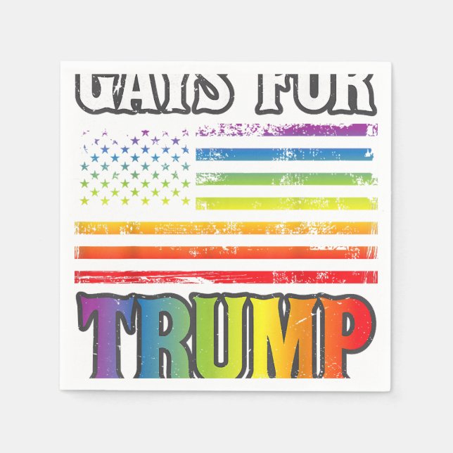 Gays For Trump LGBT Pride Gay Rainbow Flag Vote Re Napkin (Front)