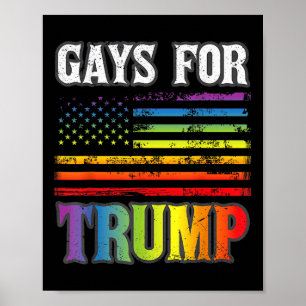 Gays For Trump Lgbt Pride Gay Rainbow Flag Vote Re Poster