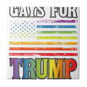 Gays For Trump LGBT Pride Gay Rainbow Flag Vote Re Tile