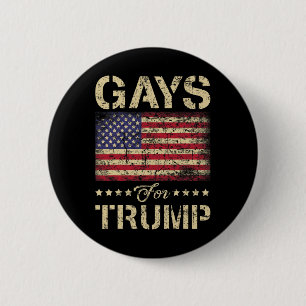 Gays For Trump Stars And Stripes American Flag  6 Cm Round Badge