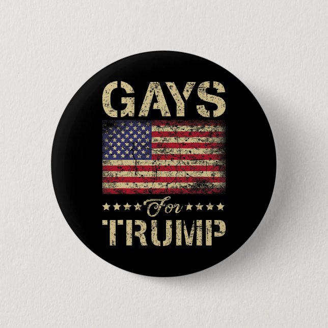 Gays For Trump Stars And Stripes American Flag  6 Cm Round Badge (Front)