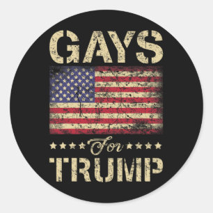 Gays For Trump Stars And Stripes American Flag  Classic Round Sticker