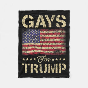 Gays For Trump Stars And Stripes American Flag Fleece Blanket